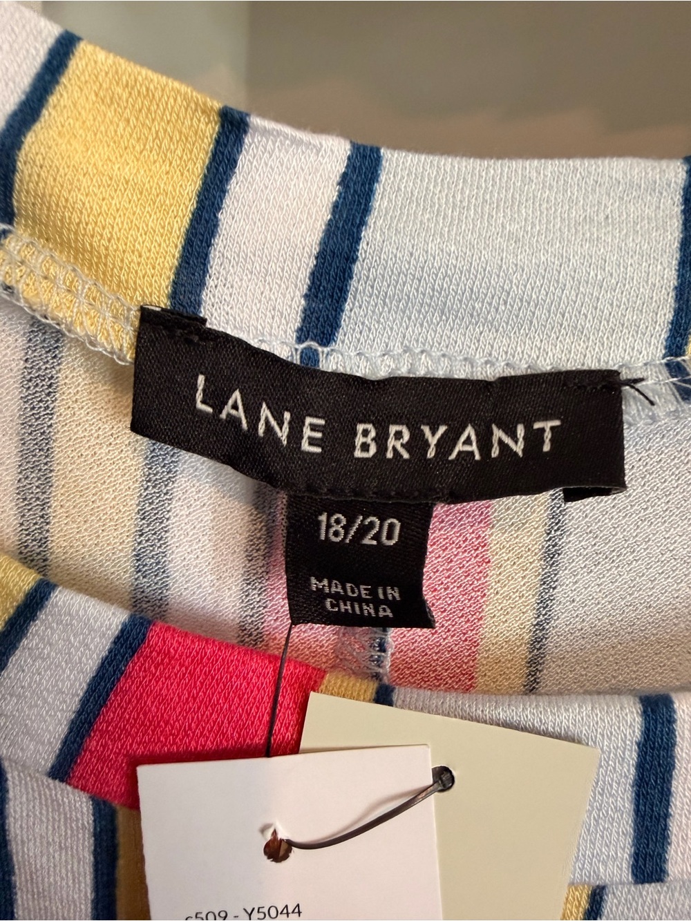 NWT Lane Bryant White Multicolor Vertical Stripe Swing Tank Size 18/20 - Picture 2 of 9